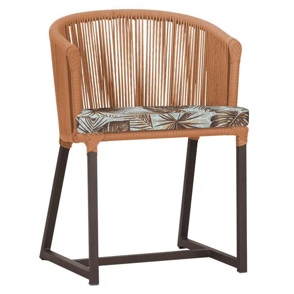 Cadeira De Jantar Noronha Alumínio Marrom E6 Trama Original Terra Cota - 1