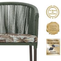 Cadeira De Jantar Noronha Alumínio Marrom E6 Trama Original Verde - 3