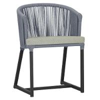 Cadeira De Jantar Noronha Alumínio Preta E3 Trama Original Prata - 1