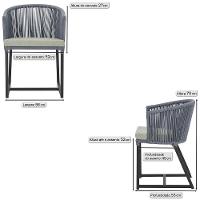 Cadeira De Jantar Noronha Alumínio Preta E3 Trama Original Prata - 2