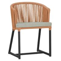 Cadeira De Jantar Noronha Alumínio Preta E3 Trama Original Terra Cota - 1