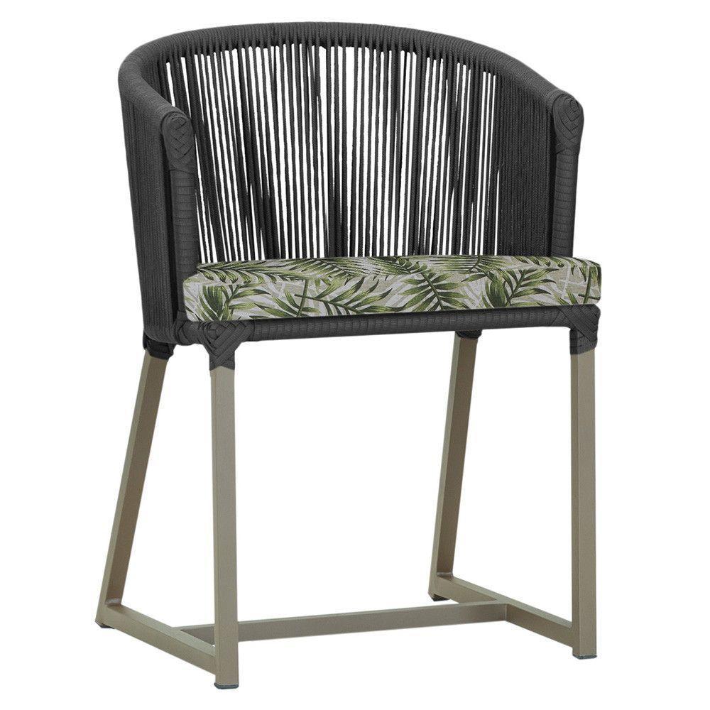 Cadeira De Jantar Noronha Alumínio Fendi E5 Trama Original Preto - 1