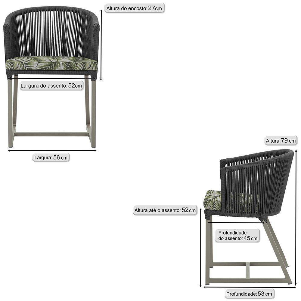 Cadeira De Jantar Noronha Alumínio Fendi E5 Trama Original Preto - 2