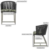 Cadeira De Jantar Noronha Alumínio Fendi E5 Trama Original Preto - 2