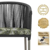 Cadeira De Jantar Noronha Alumínio Fendi E5 Trama Original Preto - 3