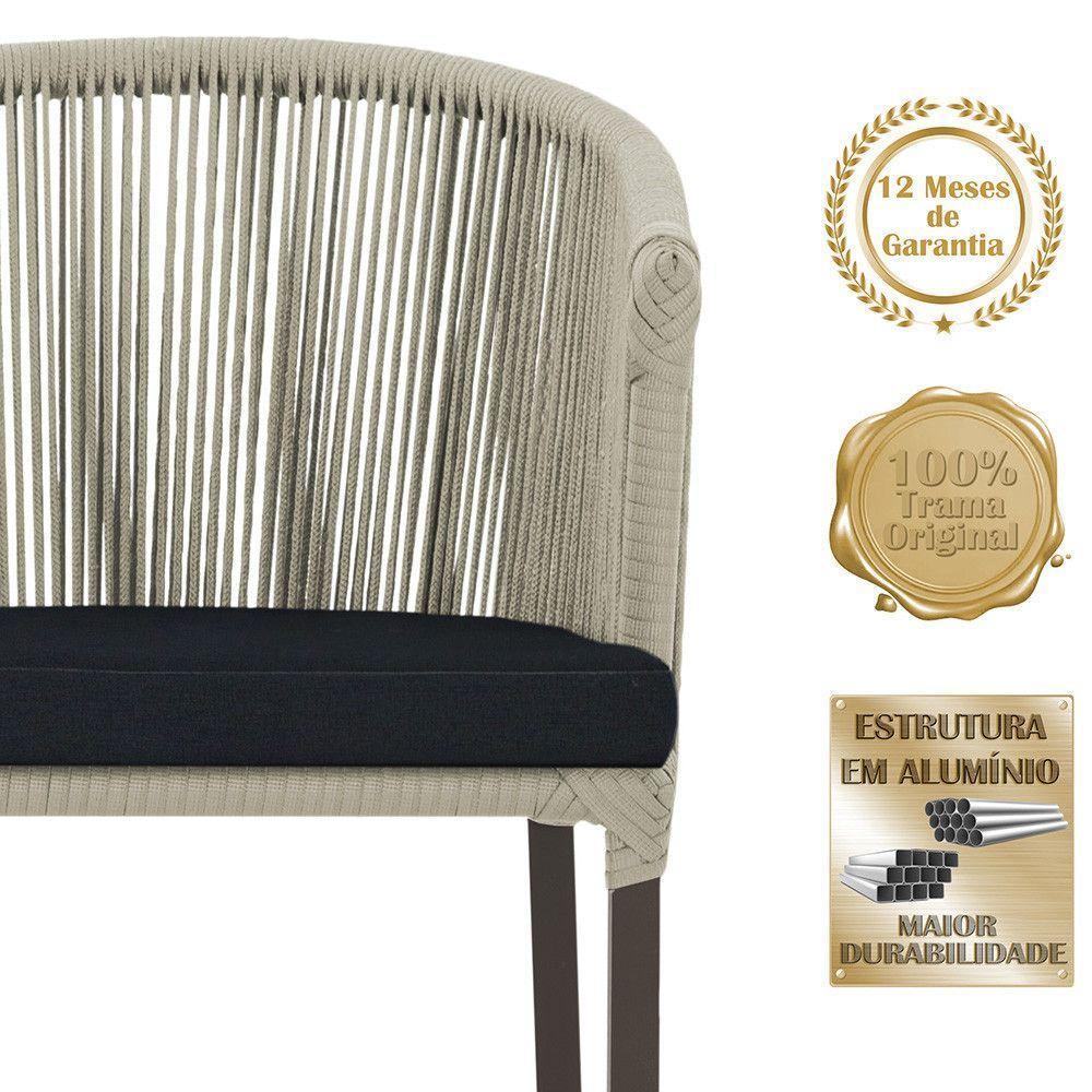 Cadeira De Jantar Noronha Alumínio Marrom E12 Trama Original Rami - 3