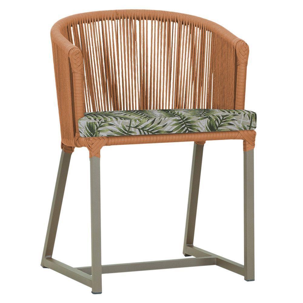 Cadeira De Jantar Noronha Alumínio Fendi E5 Trama Original Terra Cota - 1