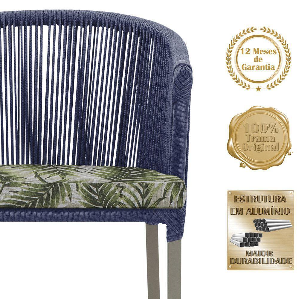 Cadeira De Jantar Noronha Alumínio Fendi E5 Trama Original Azul - 4