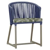 Cadeira De Jantar Noronha Alumínio Fendi E5 Trama Original Azul - 1