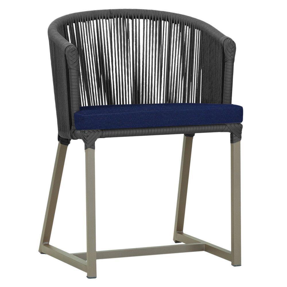 Cadeira De Jantar Noronha Alumínio Fendi E10 Trama Original Preto - 1