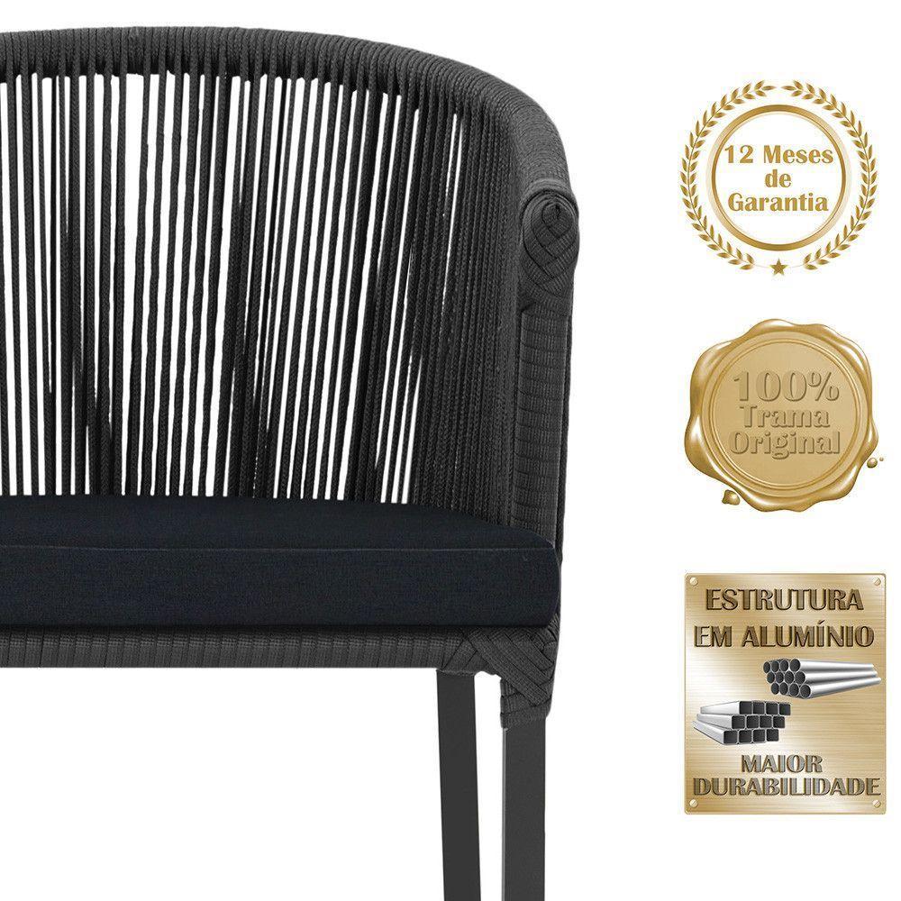 Cadeira De Jantar Noronha Alumínio Preta E12 Trama Original Preto - 3