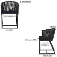 Cadeira De Jantar Noronha Alumínio Preta E12 Trama Original Preto - 2