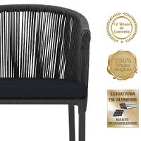 Cadeira De Jantar Noronha Alumínio Preta E12 Trama Original Preto - 3