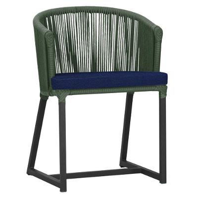 Cadeira De Jantar Noronha Alumínio Preta E10 Trama Original Verde