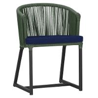 Cadeira De Jantar Noronha Alumínio Preta E10 Trama Original Verde - 1