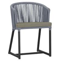 Cadeira De Jantar Noronha Alumínio Preta E8 Trama Original Prata - 1