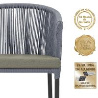 Cadeira De Jantar Noronha Alumínio Preta E8 Trama Original Prata - 3