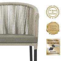 Cadeira De Jantar Noronha Alumínio Preta E8 Trama Original Rami - 3