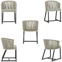 Cadeira De Jantar Noronha Alumínio Preta E3 Trama Original Rami - 5