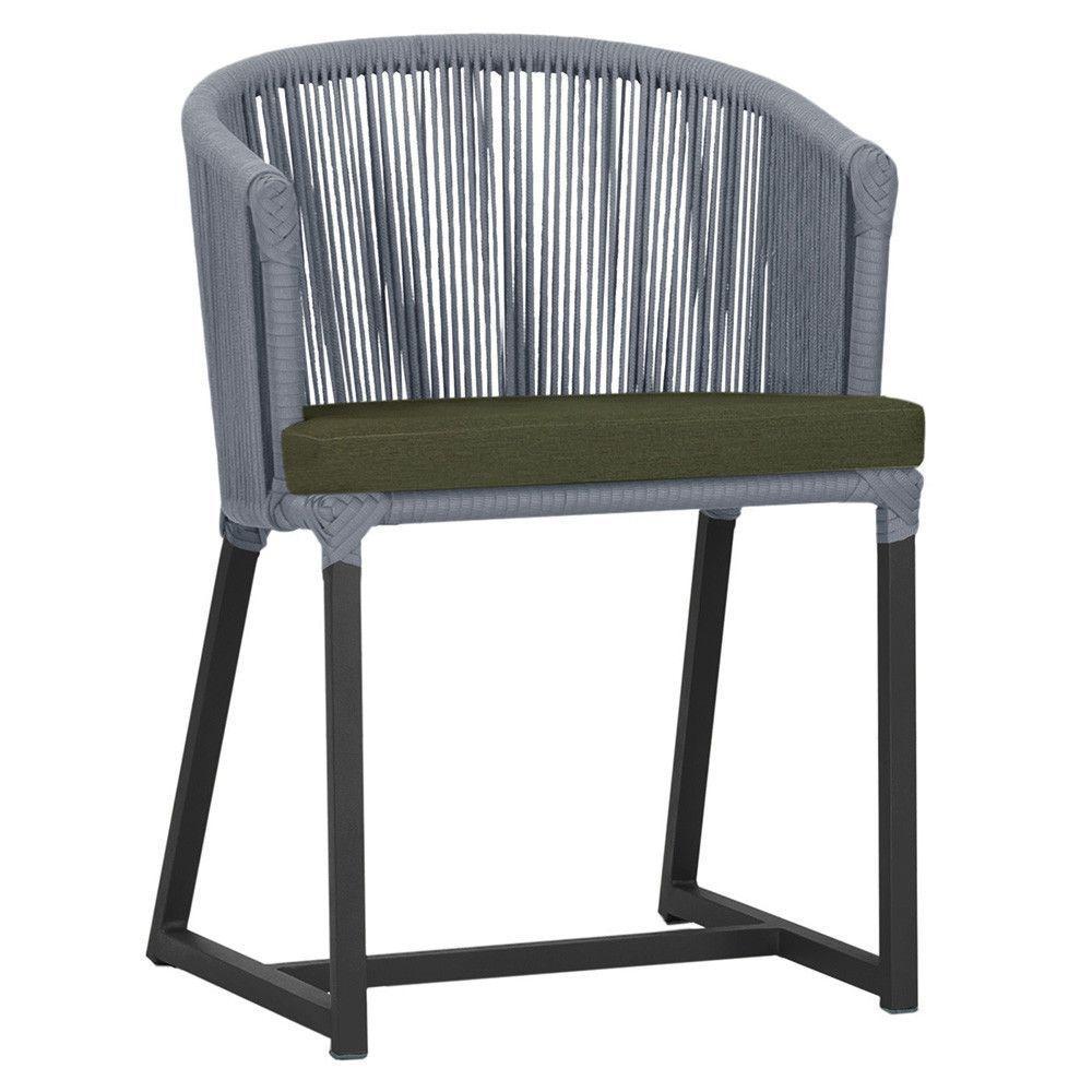 Cadeira De Jantar Noronha Alumínio Preta E13 Trama Original Prata - 1