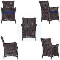 4 Poltronas Igapó Alumínio Pintura Preta Corda Náutica E10 Marrom - 2