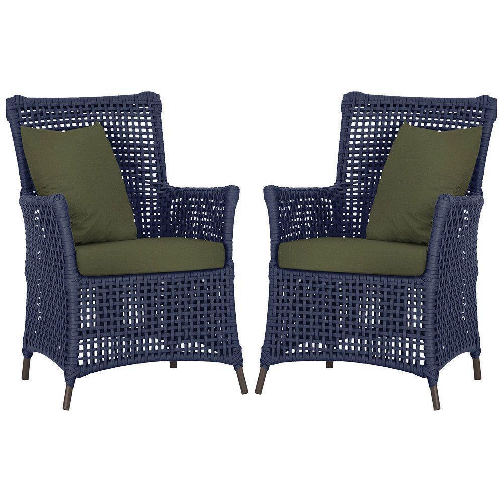 Poltronas Igapó Alumínio Pintura Marrom Corda Náutica E13 Azul - 5