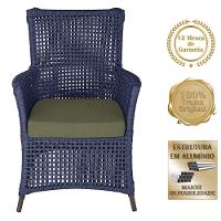 Poltronas Igapó Alumínio Pintura Marrom Corda Náutica E13 Azul - 2