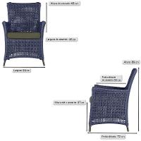 Poltronas Igapó Alumínio Pintura Marrom Corda Náutica E13 Azul - 3