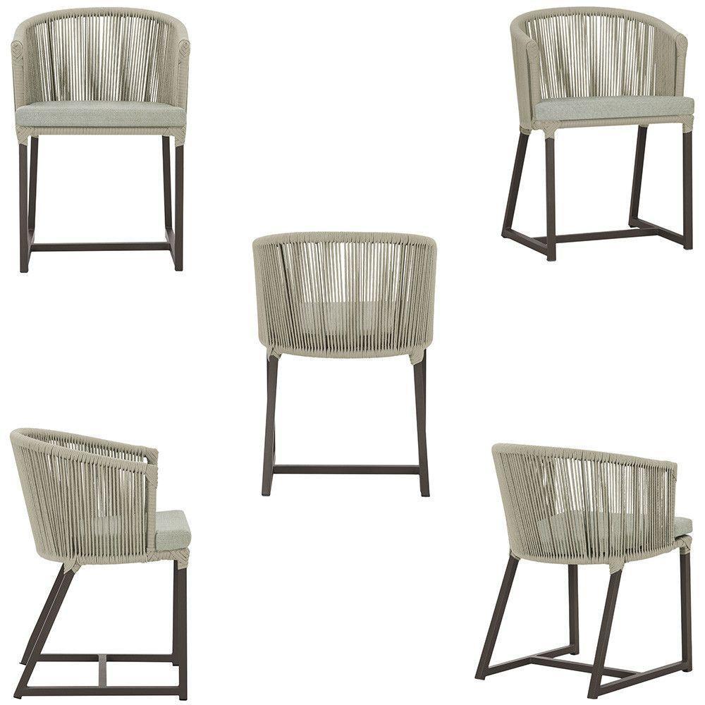 Cadeira De Jantar Noronha Alumínio Marrom E3 Trama Original Rami - 5