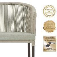 Cadeira De Jantar Noronha Alumínio Marrom E3 Trama Original Rami - 3