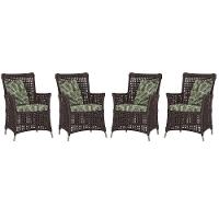 4 Poltronas Igapó Alumínio Pintura Fendi Corda Náutica E5 Marrom - 1