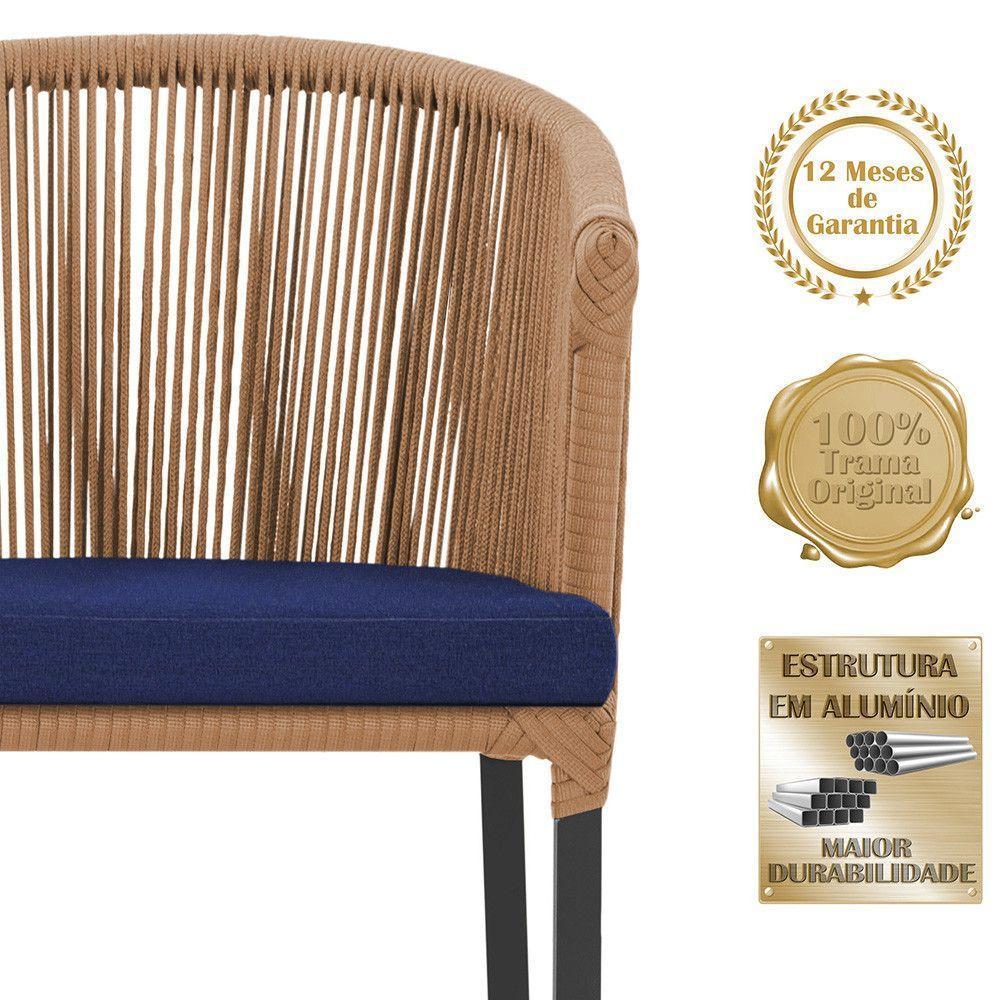 Cadeira De Jantar Noronha Alumínio Preta E10 Trama Original Terra Cota - 3