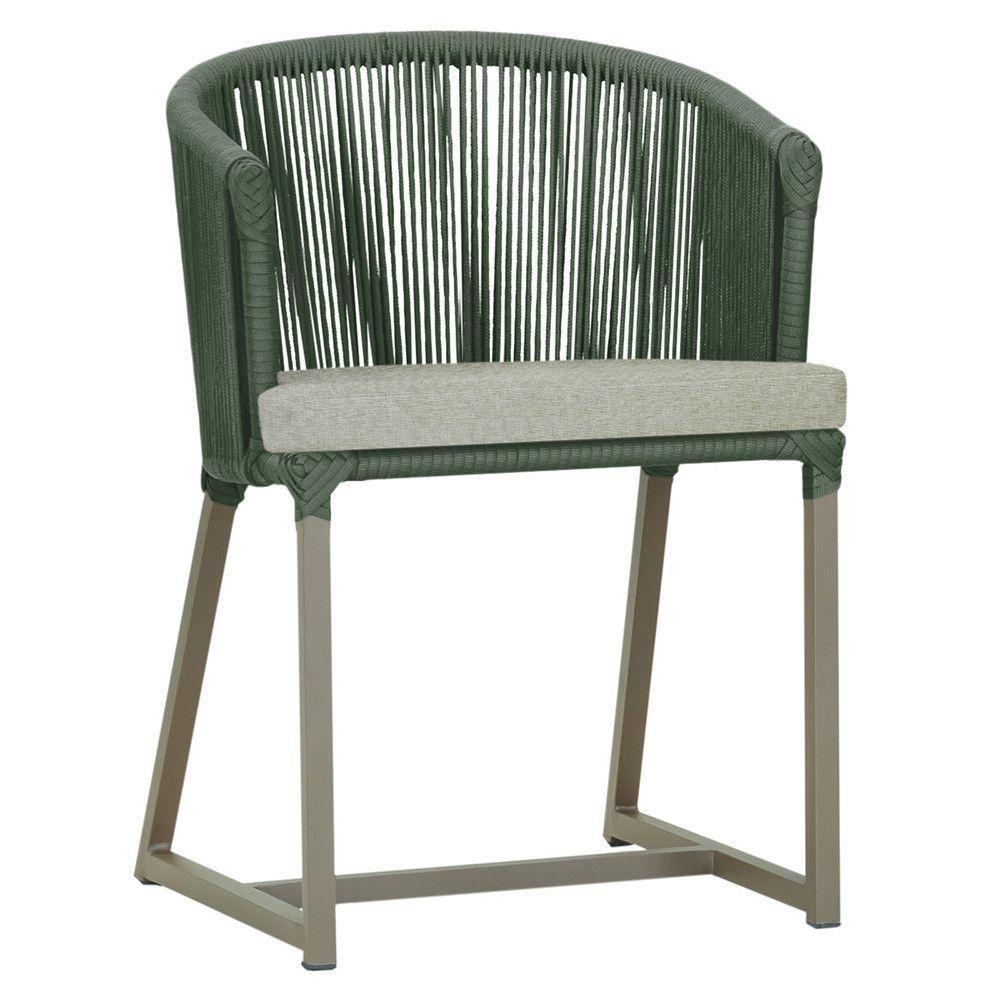 Cadeira De Jantar Noronha Alumínio Fendi E3 Trama Original Verde - 1