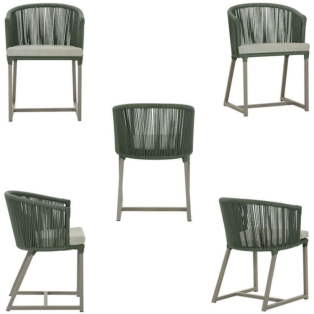 Cadeira De Jantar Noronha Alumínio Fendi E3 Trama Original Verde - 5