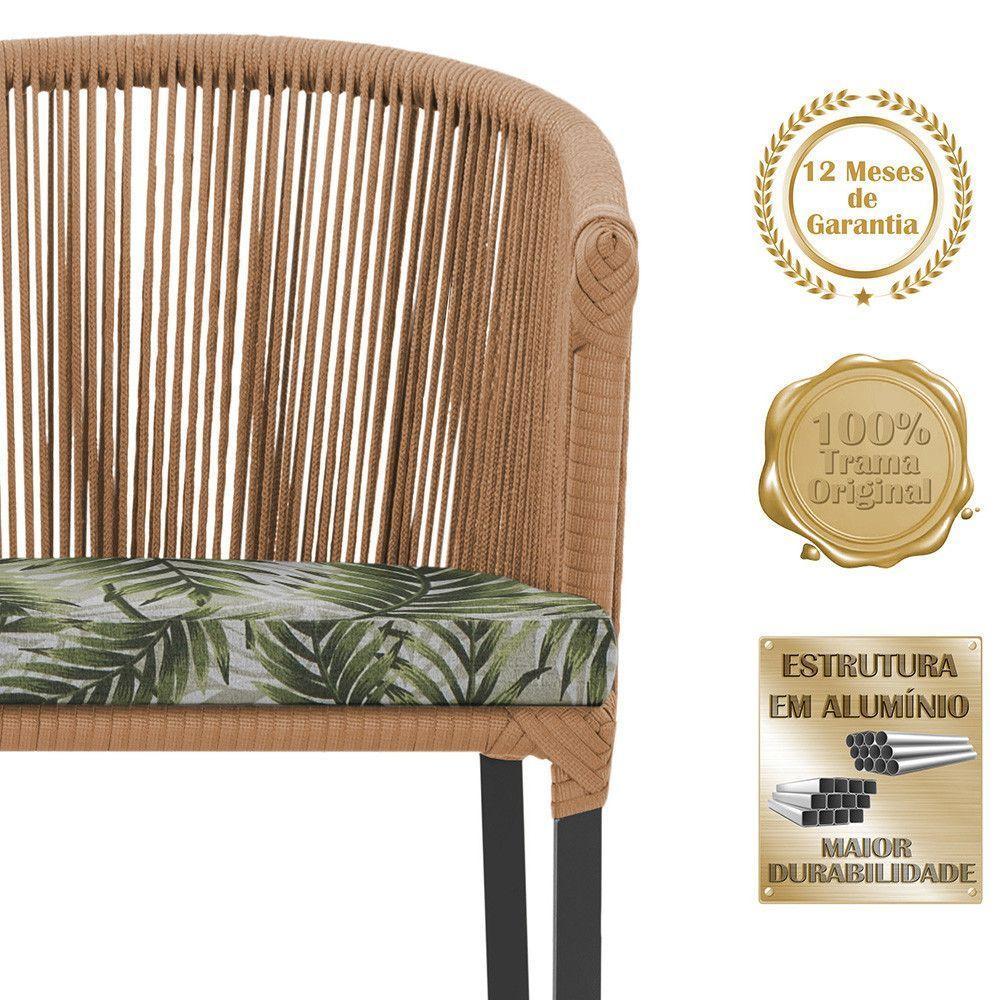 Cadeira De Jantar Noronha Alumínio Preta E5 Trama Original Terra Cota - 3