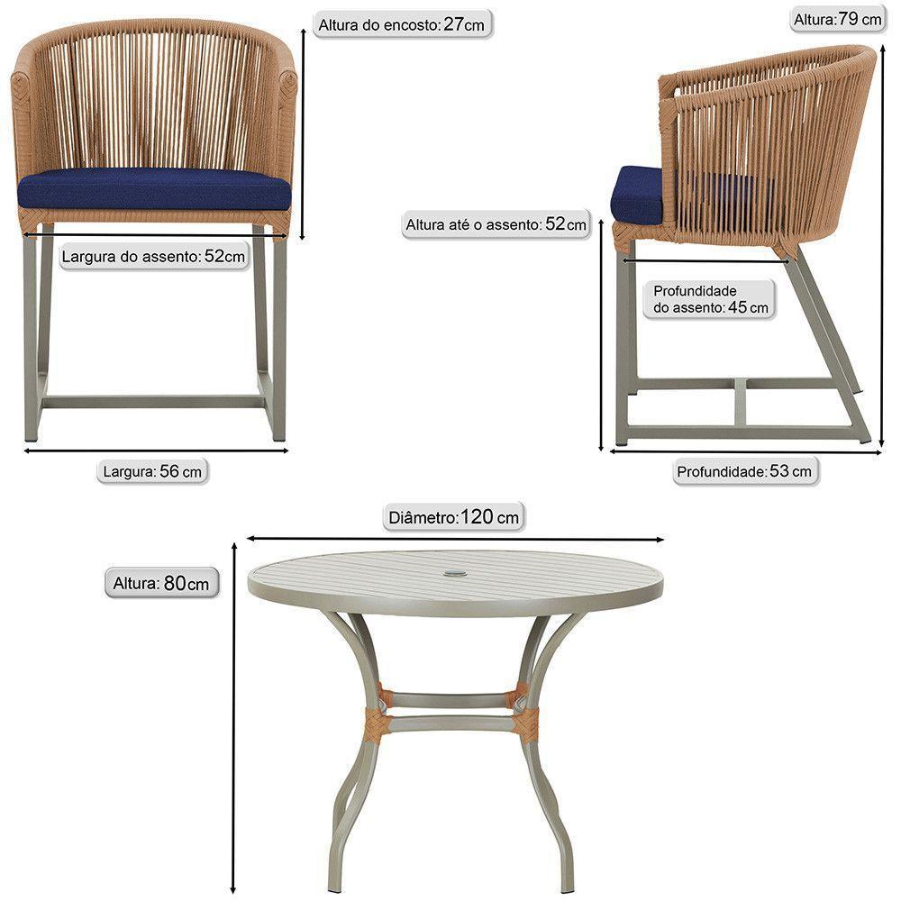 Mesa E 6 Cadeiras De Jantar Noronha Fendi E10 Trama Original Terra Cota - 2
