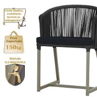 Mesa E 6 Cadeiras De Jantar Noronha Fendi E12 Trama Original Preto