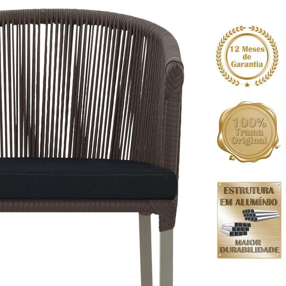 Cadeira De Jantar Noronha Alumínio Fendi E12 Trama Original Marrom - 3