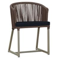 Cadeira De Jantar Noronha Alumínio Fendi E12 Trama Original Marrom - 1