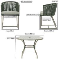 Mesa E 6 Cadeiras De Jantar Noronha Fendi E3 Trama Original Verde - 2