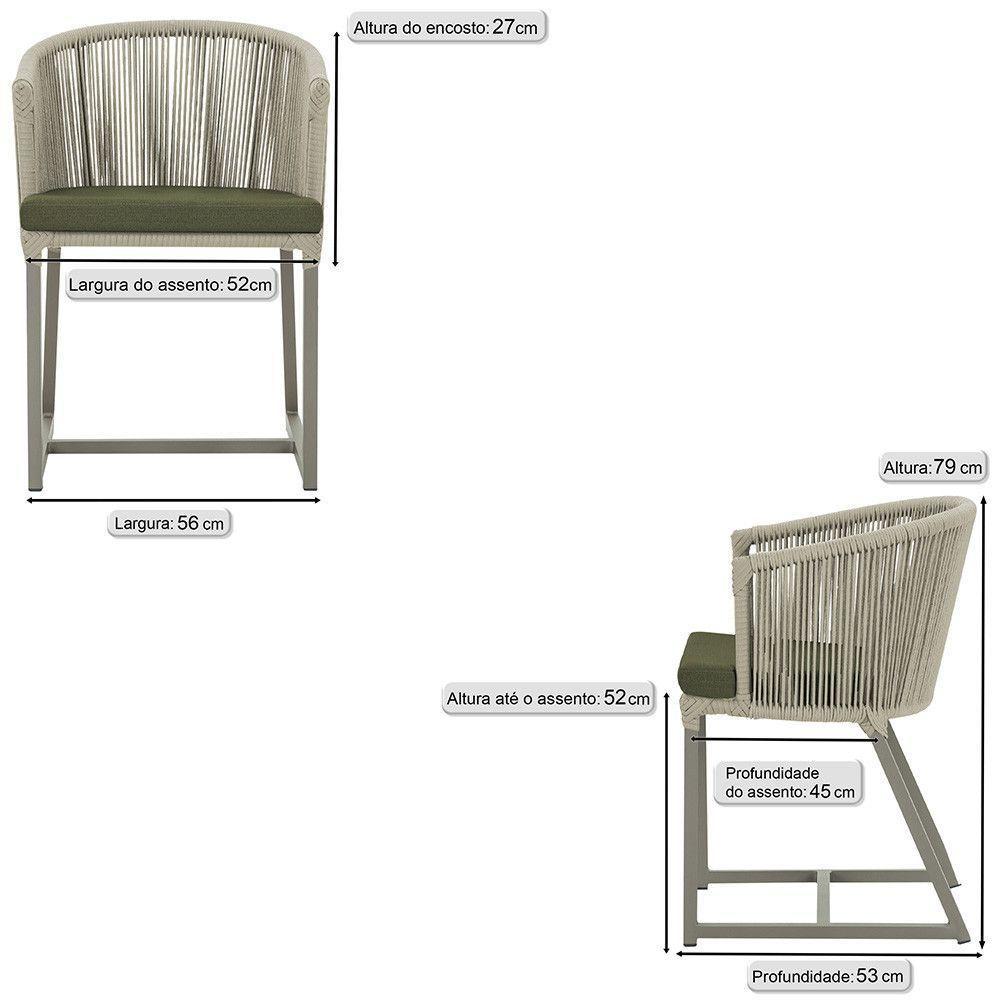 Cadeira De Jantar Noronha Alumínio Fendi E13 Trama Original Rami - 2