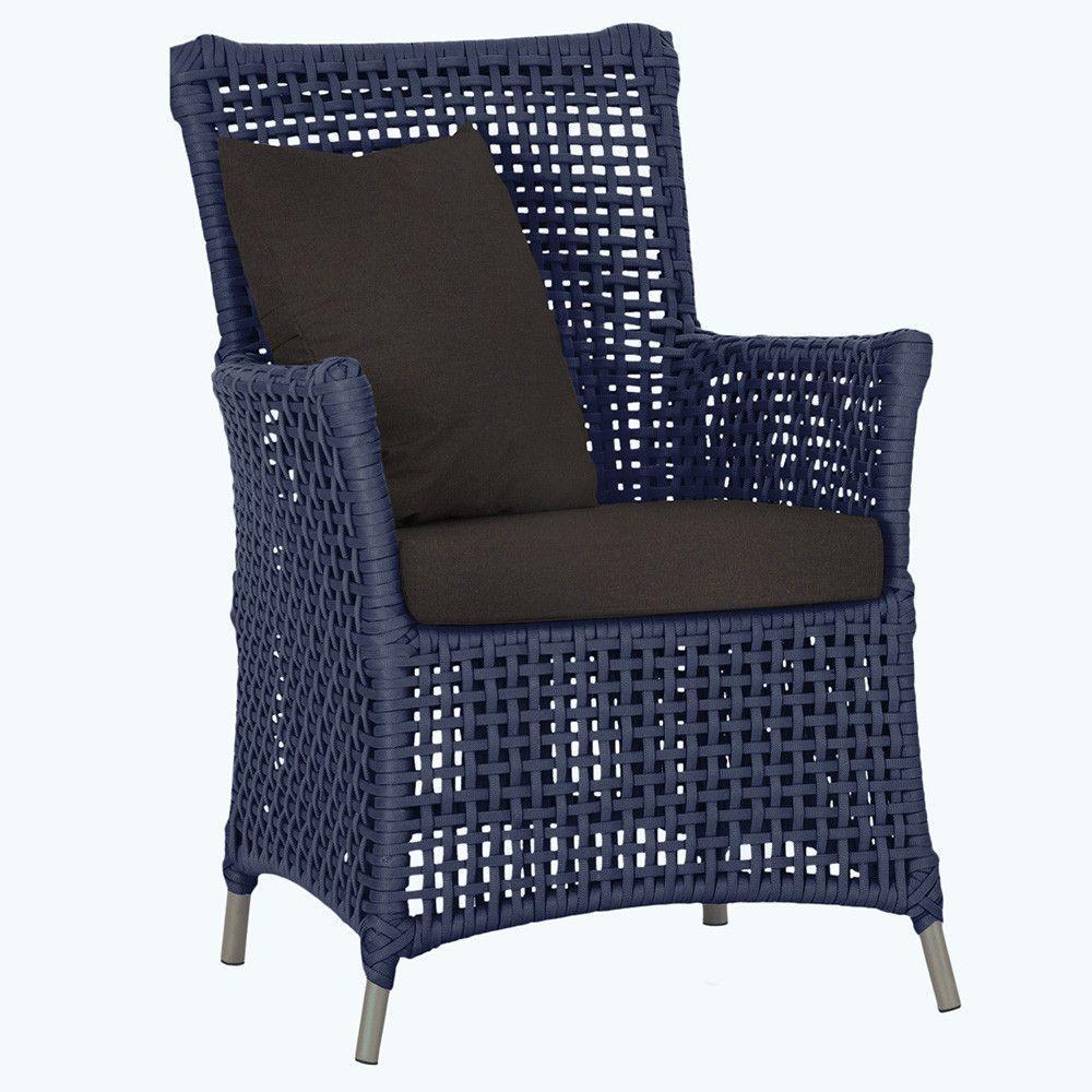 Poltrona Igapó Alumínio Micro Pintura Fendi Corda Náutica E9 Azul - 1