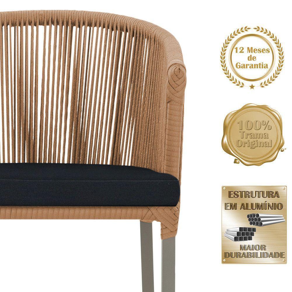 Mesa E 6 Cadeiras De Jantar Noronha Fendi E12 Trama Original Terra Cota - 3