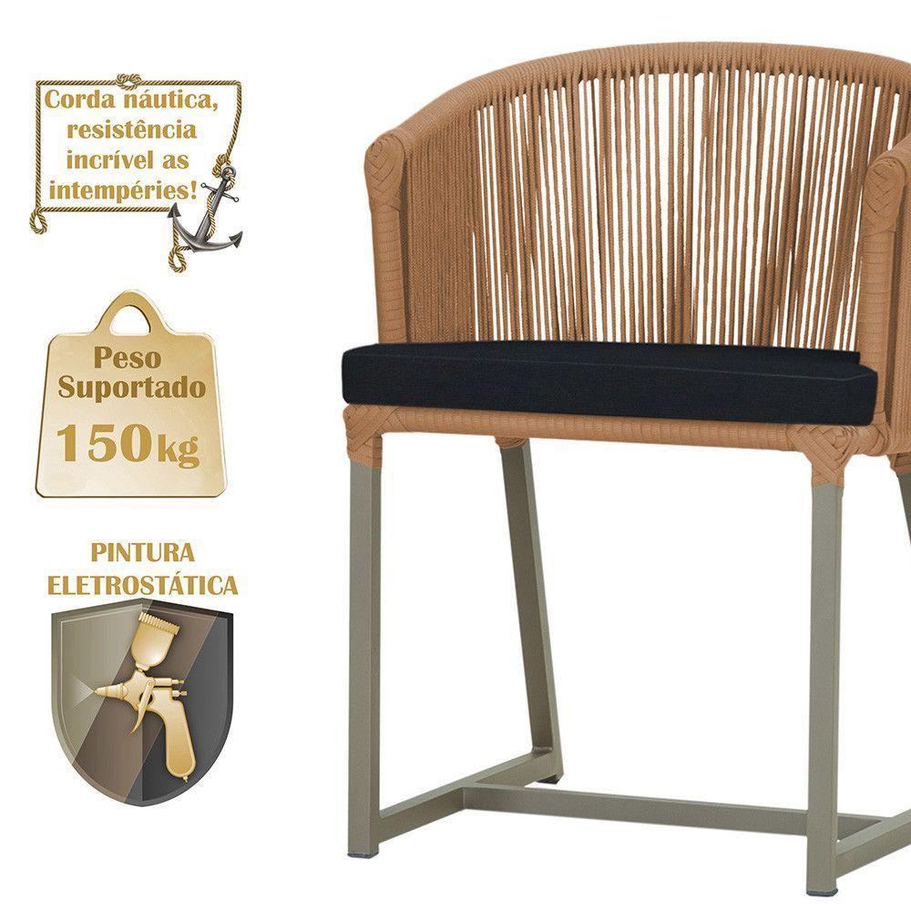 Mesa E 6 Cadeiras De Jantar Noronha Fendi E12 Trama Original Terra Cota - 4