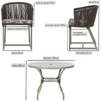 Mesa E 6 Cadeiras De Jantar Noronha Fendi E6 Trama Original Marrom - 5