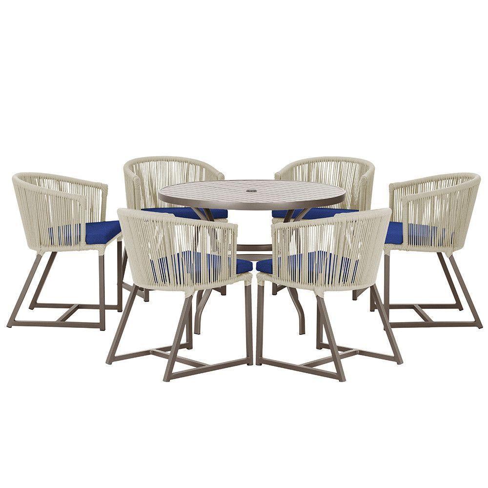 Mesa E 6 Cadeiras Jantar Noronha Marrom E10 Trama Original Rami - 1