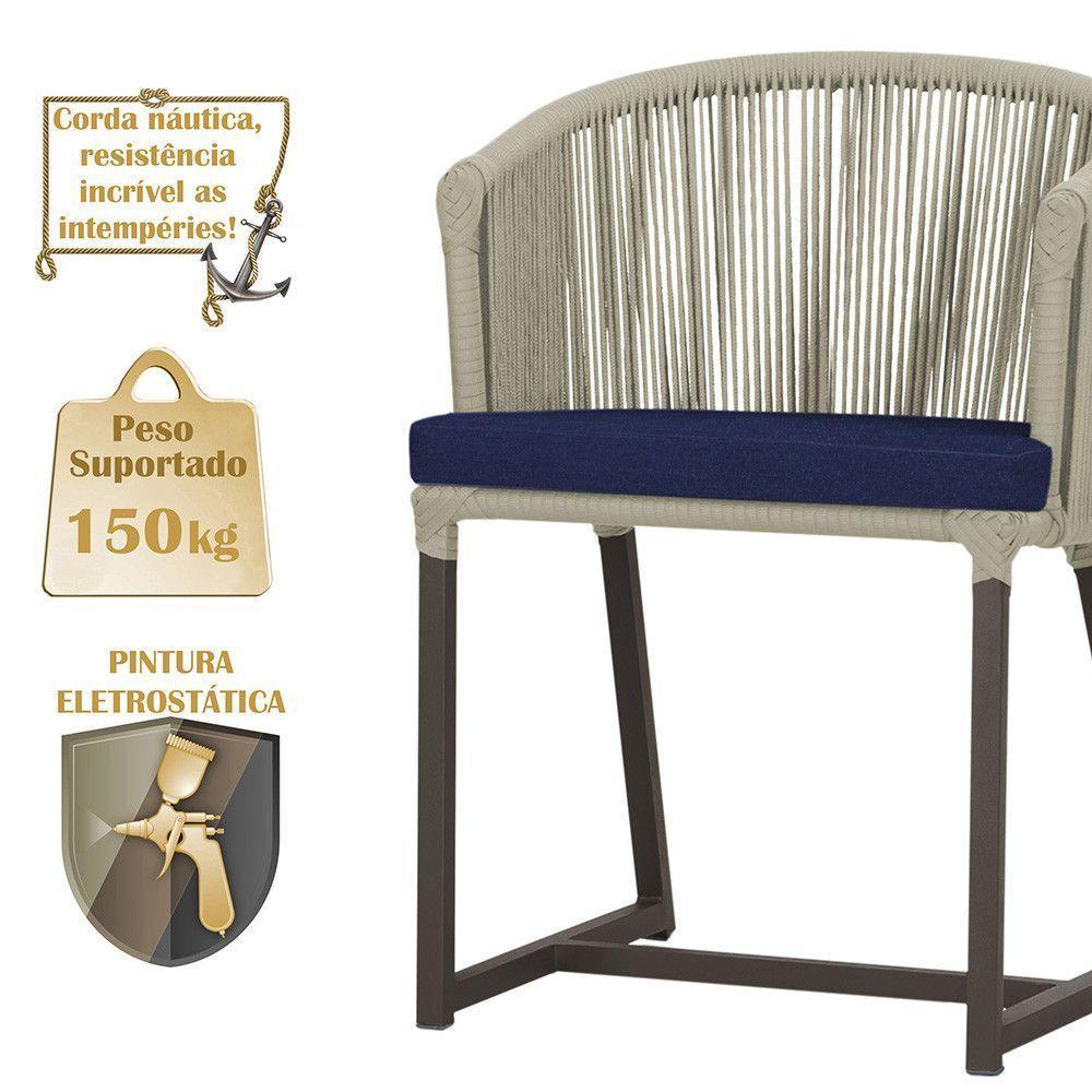 Mesa E 6 Cadeiras Jantar Noronha Marrom E10 Trama Original Rami - 4