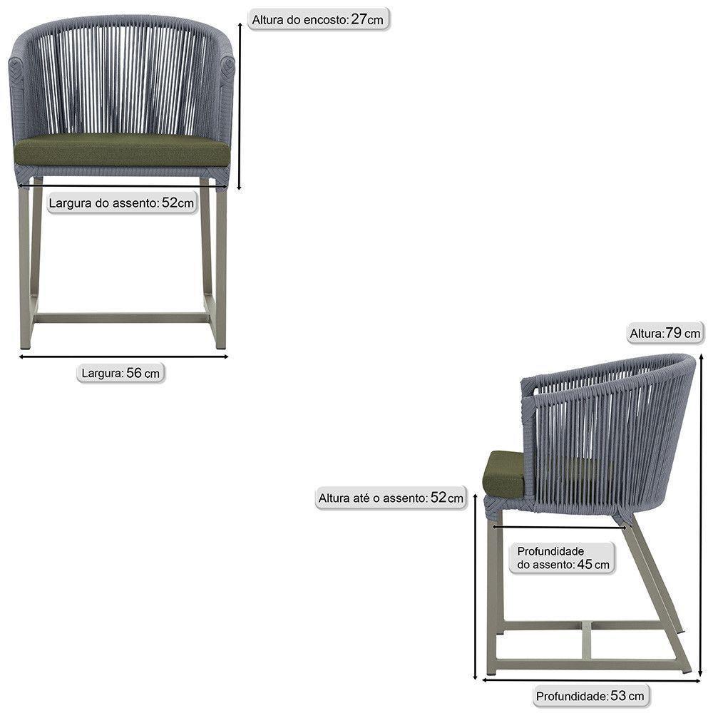 Cadeira De Jantar Noronha Alumínio Fendi E13 Trama Original Prata - 2