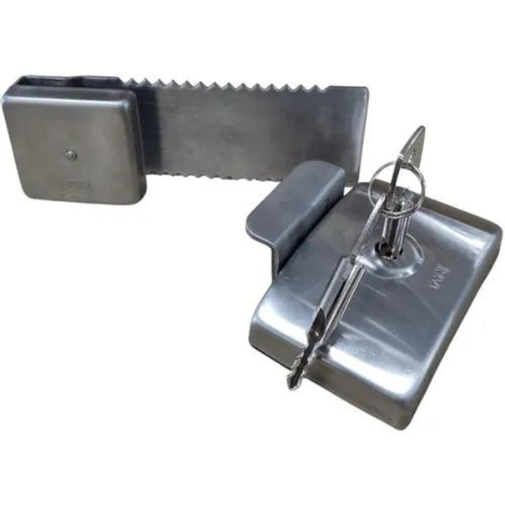 Fechadura Jbm Encaixe Para Portas De Vidro De Correr Escovado - 1