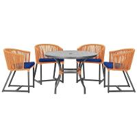 Mesa Com 4 Cadeiras E Noronha Estofado 10 Trama Original Terra Cota - 1